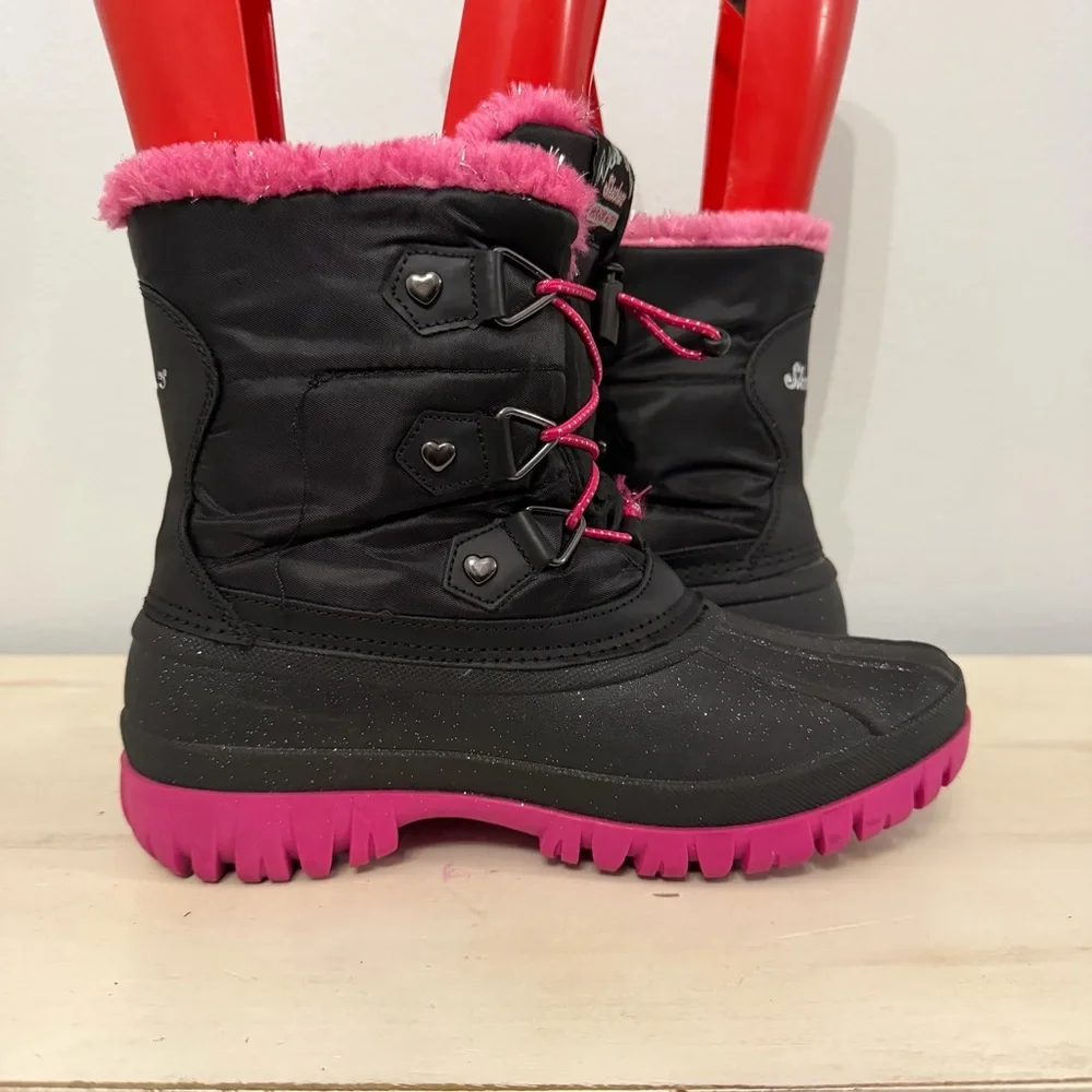 Skechers Pink/Black Kids Winter Boots